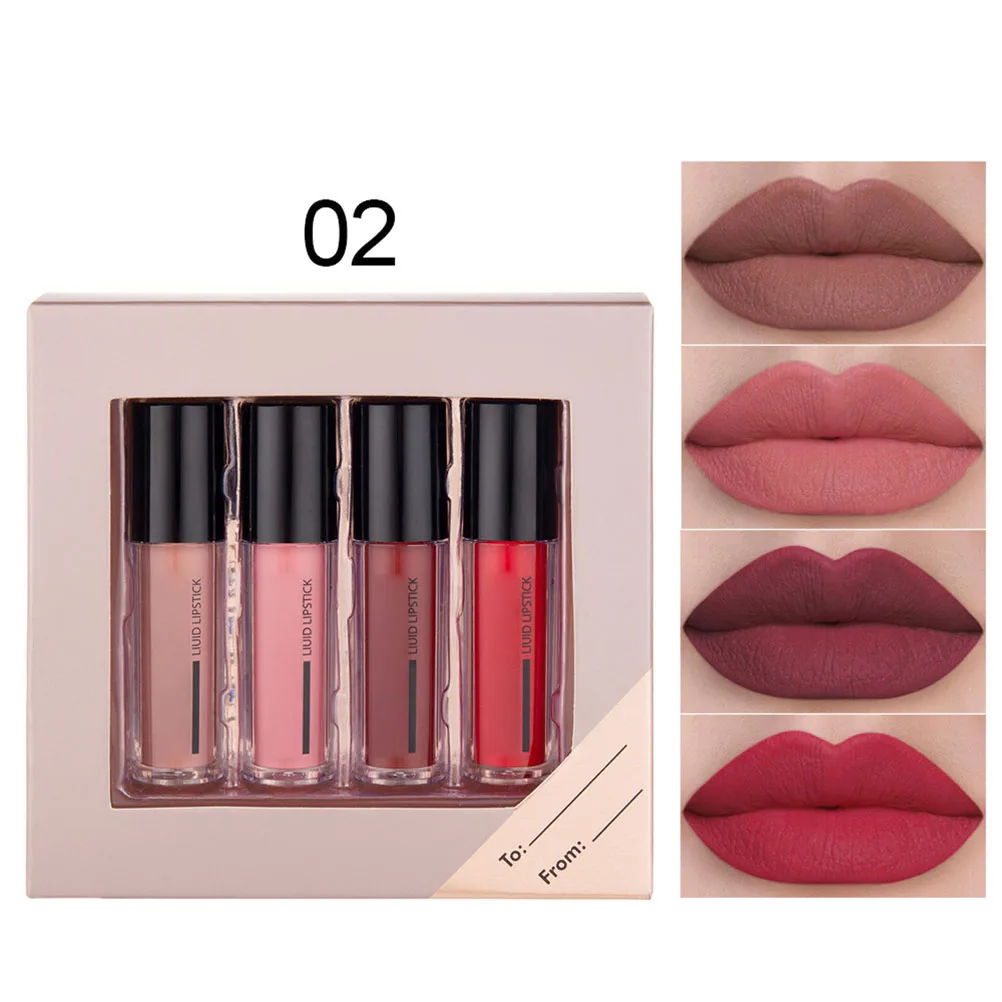 

4Pcs/Set Fashion Liquid Lipstick Lipgloss Waterproof Lip Glosses