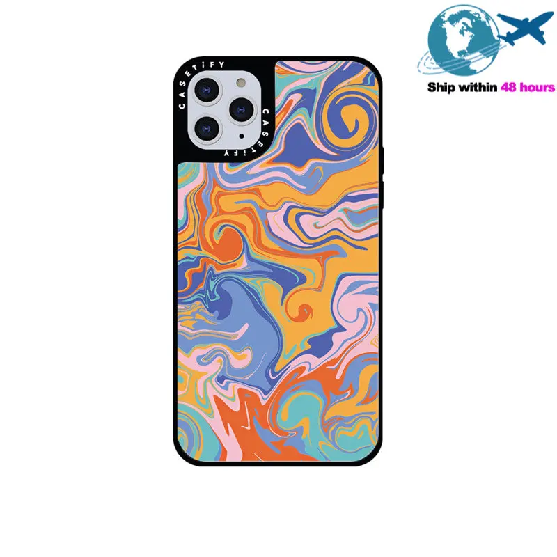 

CASETIFY Watercolor Graffiti Mirror Case For IPhone 11 12 13 14ProMax 11 12 13 14Pro XsMax XR SE 7P 8P 14Plus Back Cover E0529