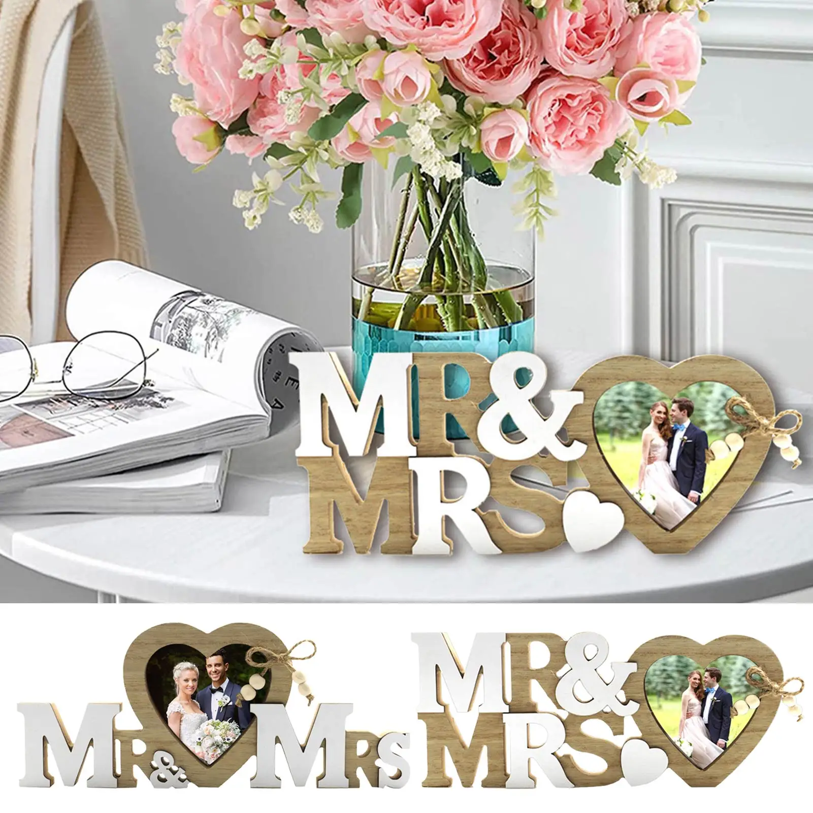 

Свадебная фоторамка Mr & Mrs, фоторамка Mr & Mrs, фоторамка ручной работы для семьи, друзей, фоторамка