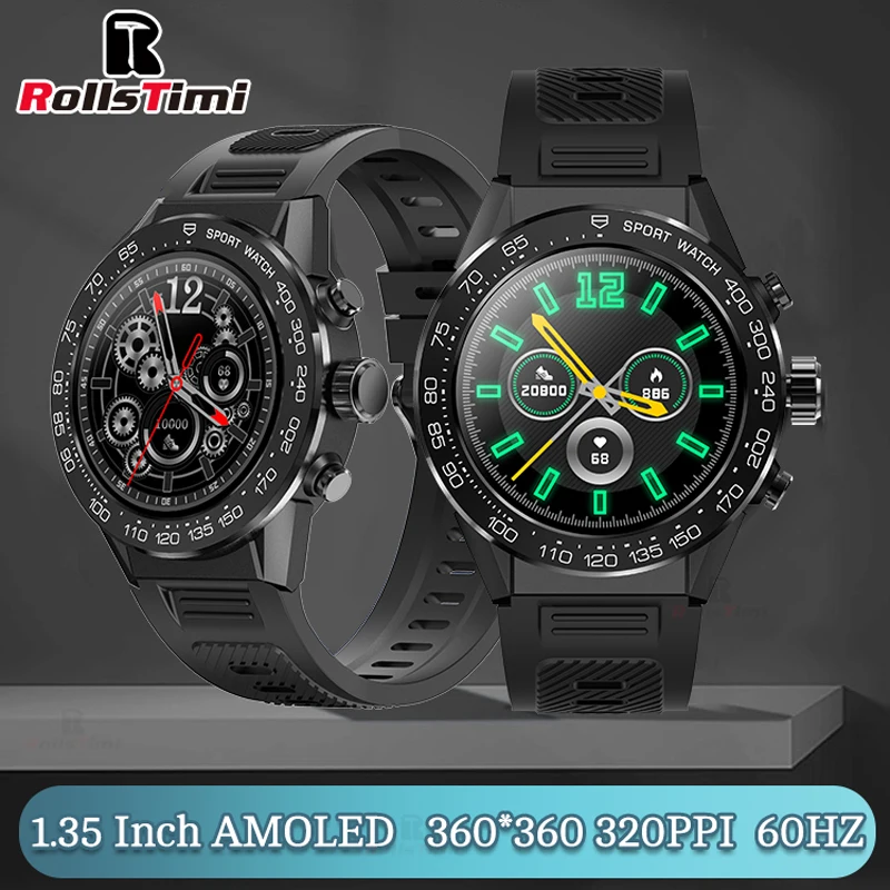 

Rollstimi New Luxury Bluetooth Call Smart Watch 60HZ 1.32Inch Screen Watch IP67 Waterproof Smartwatch For Men IOS Android XIAOMI