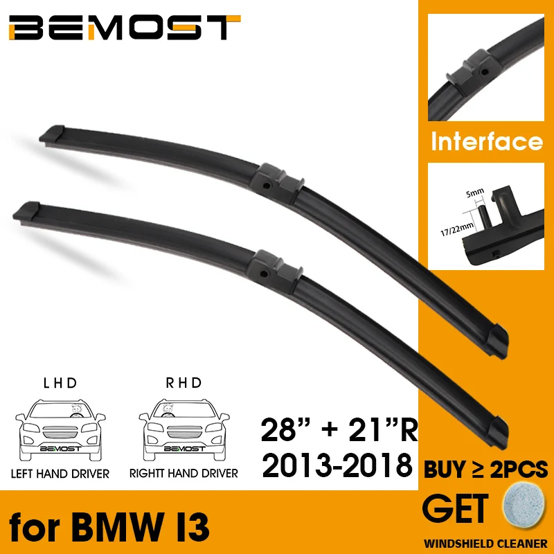 

Car Wiper Blade Front Window Windshield Rubber Silicon Refill Wiper For BMW i3 2013-2018 LHD / RHD 28"+21"R Car Accessories