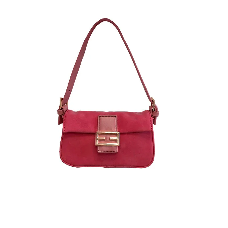 Миниатюрная сумочка для подмышек в стиле ретро с отделкой грязной пудры Женский