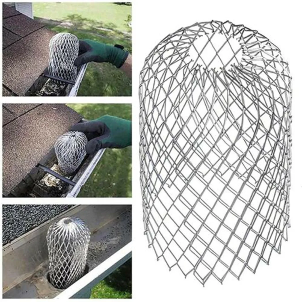 

4PCS Metal Mesh Gutter Leaf Debris Trap Guard Drain Pipe Cover Downpipe Aluminum Home Outdoor Drainage Accessories