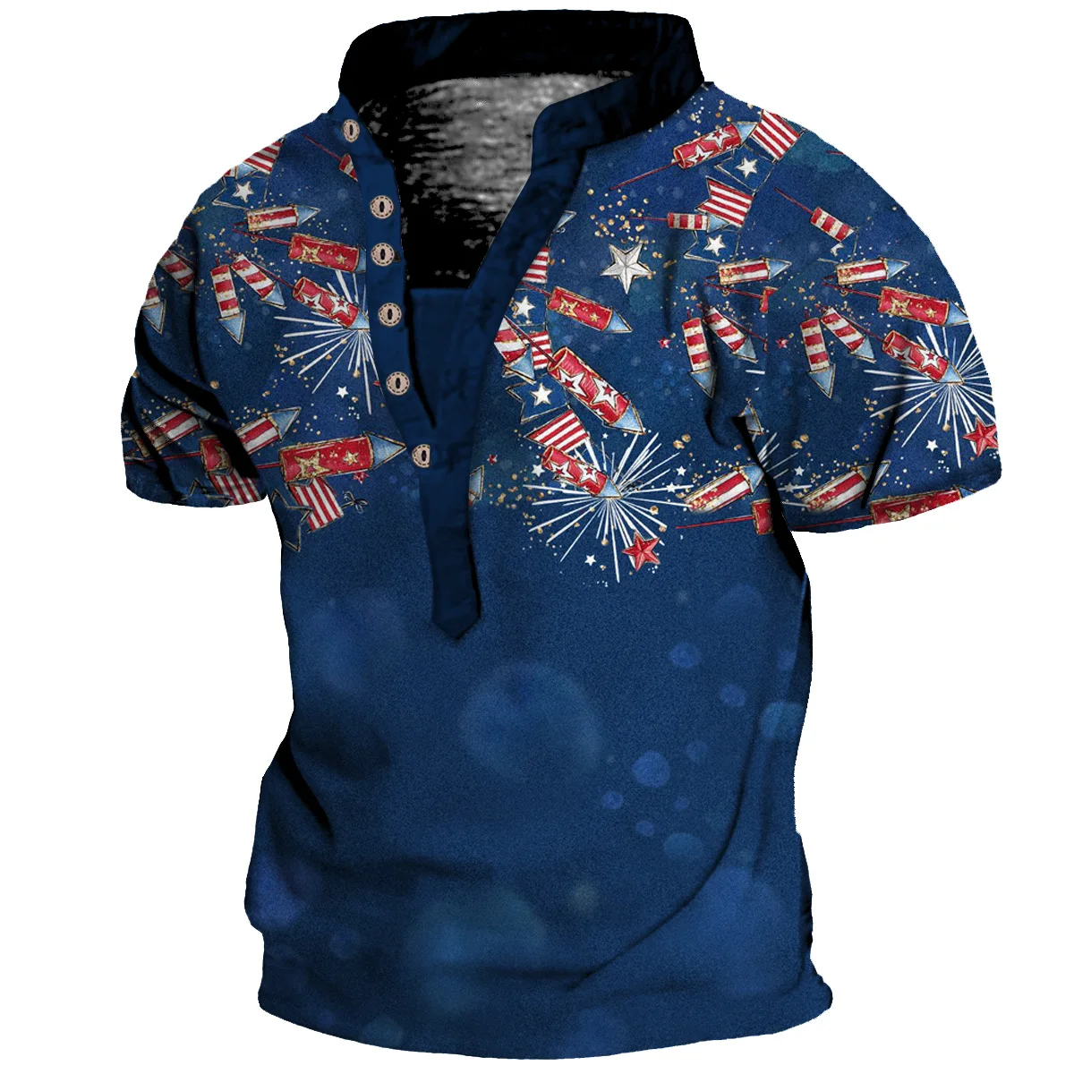 Fashion America Independence Day 3D Print Men's T-shirts Summer V-neck USA Flag Short Sleeve Clothing Streetwear Tops