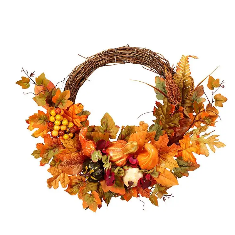 

Thanksgiving Decoration Wreath Pendant Window Door Hanging Maple Leaf Wreath Party Festival DIY Decoration Wall Hanger