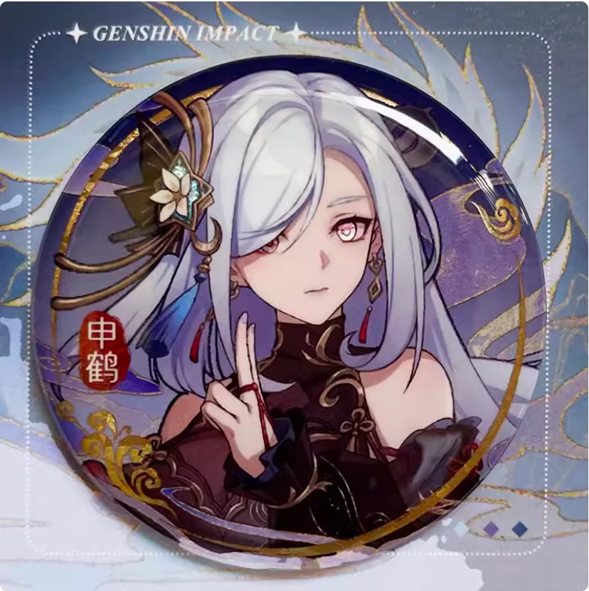 2024 аниме чистая вода Genshin ударопрочный значок мультяшная фигурка Shenhe двойная