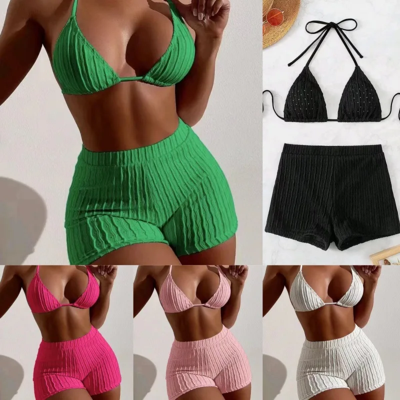 Бикини 2025 со стразами для плавания летний пляжный купальник Schiffy комплект с