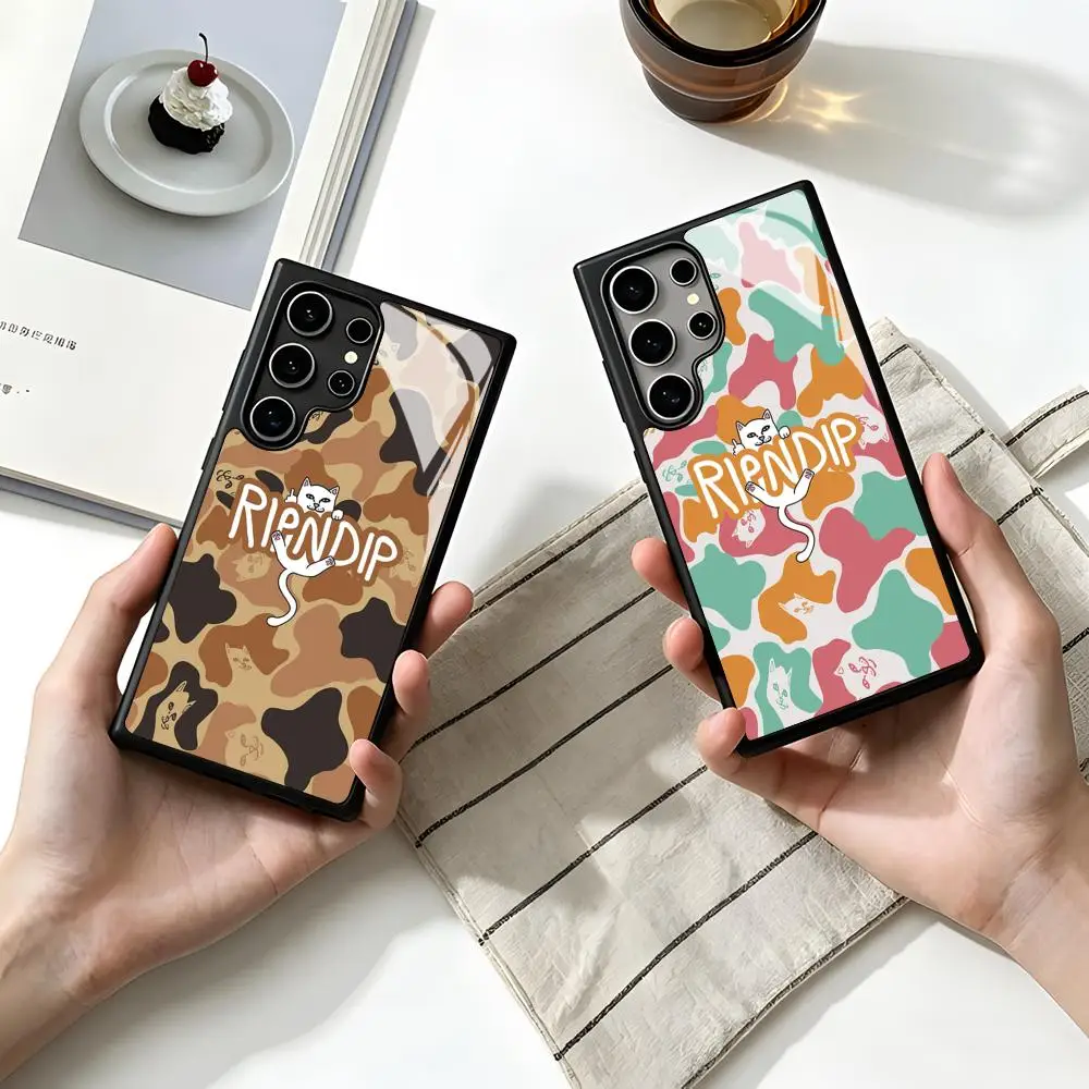Фото Забавный чехол для телефона R-Ripndipes Cat для SAMSUNG S26 25 24 S22 S20 ULTRA S21 S30 23 Note5 S8 Plus S9 S10E Lite PC+TPU Funda №1