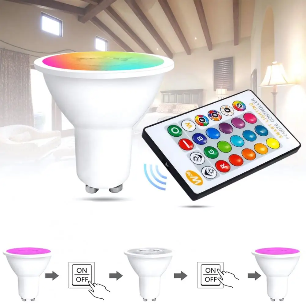 GU10 LED Growing Lamp High Brightness Adjustable RGB Light Effect Smart Remote Control LED Light Bulb Lighting Bulbs