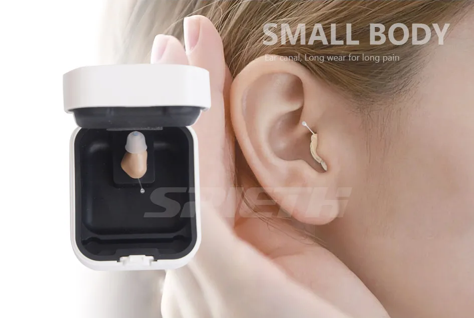 

2021 Hot Selling CIC Digital Hearing Aid Rechargeable Mini USB Cable Inside The Ear Sound Amplifier 10 Channels