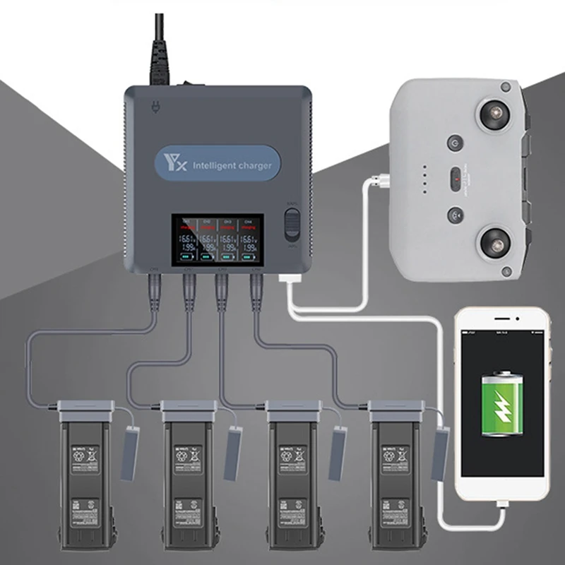 Зарядное устройство с цифровым дисплеем 6 в 1 для DJI Mavic 3 концентратор зарядки