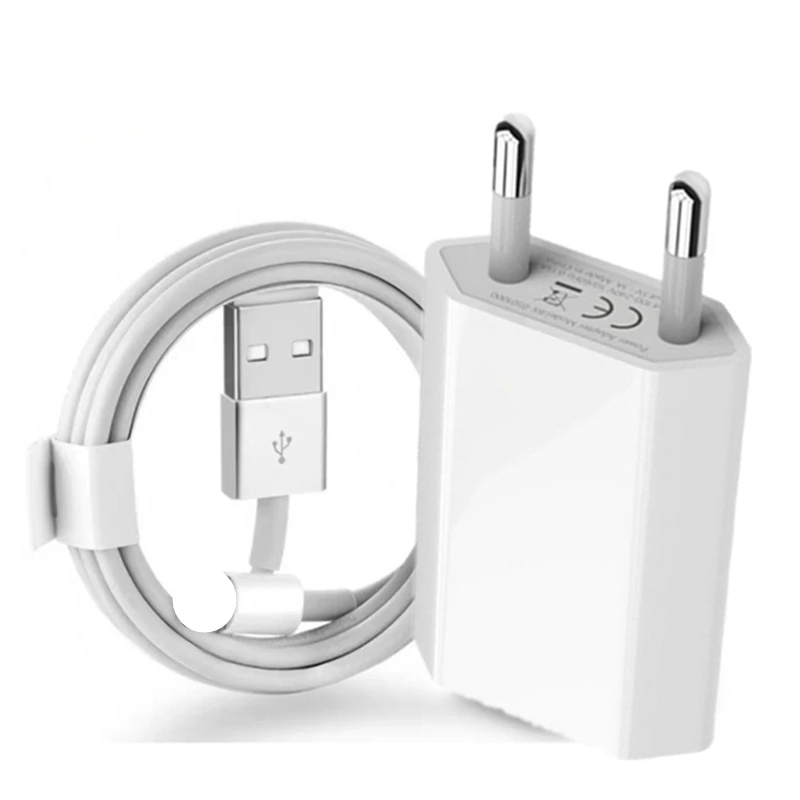 USB-кабель для зарядки и передачи данных с европейской вилкой iPhone 7 8 Plus 6 6S 11 12 13 Pro X XR