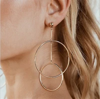 bipin hollow double hug earrings fashion personality stainless steel women earrings factory direct sales