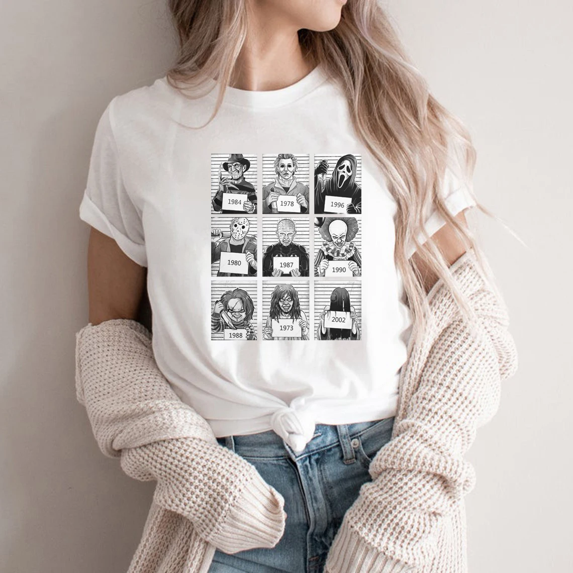 

Rheaclot Horror Prison Women's Summer Tops Graphic T-shirt Round Neck Tee