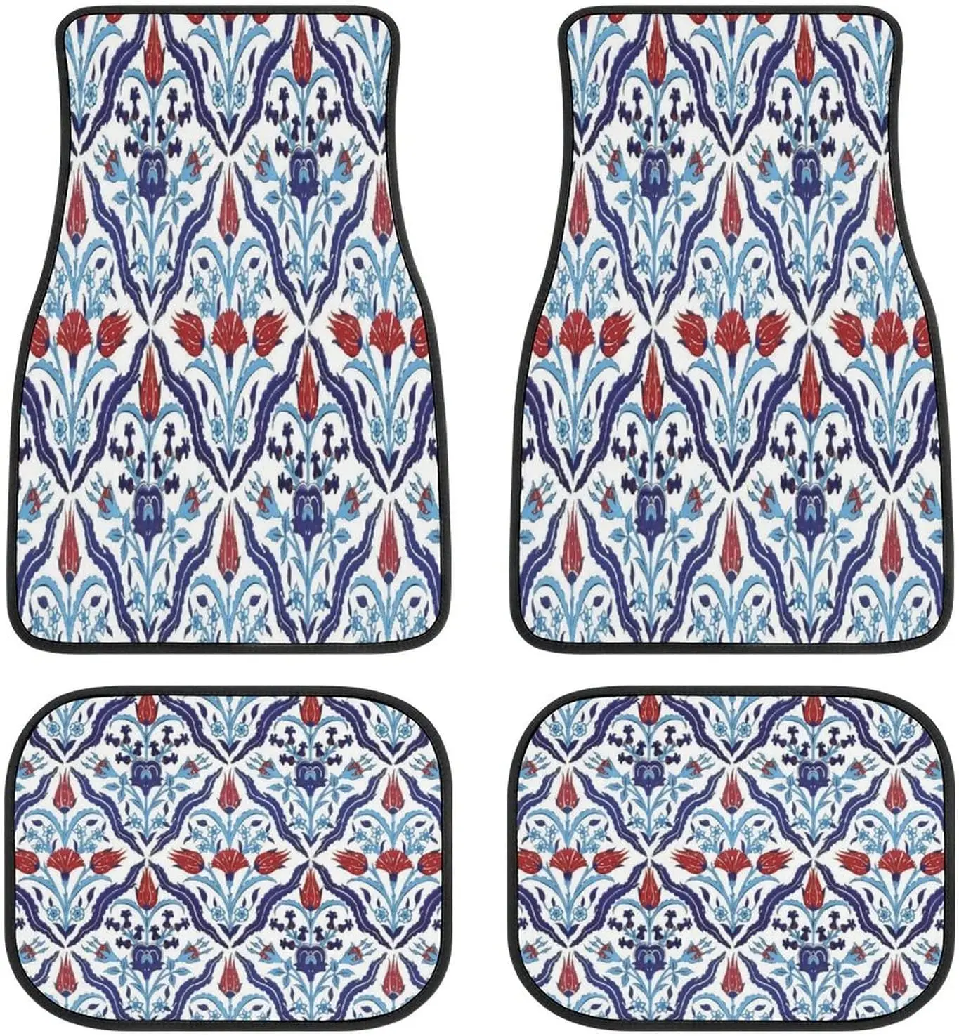 

Vintage Antique Turkish Persian Carpet Pattern Car Mats Front&Rear 4-Piece Full Set Carpet Car SUV Truck Floor Mats with Non Sli