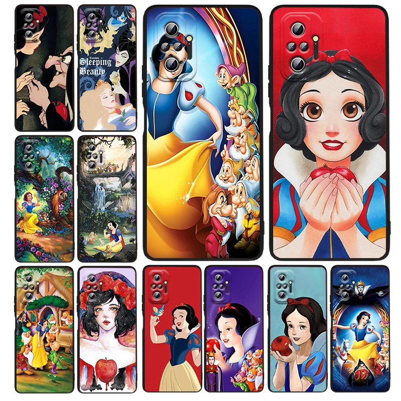 

Snow White Seven Dwarfs Phone Case For Xiaomi Redmi K50 K40 Gaming 10 9AT 9A 9C 9T 8 7A 6A 5 4X Black Funda Silicone Cover