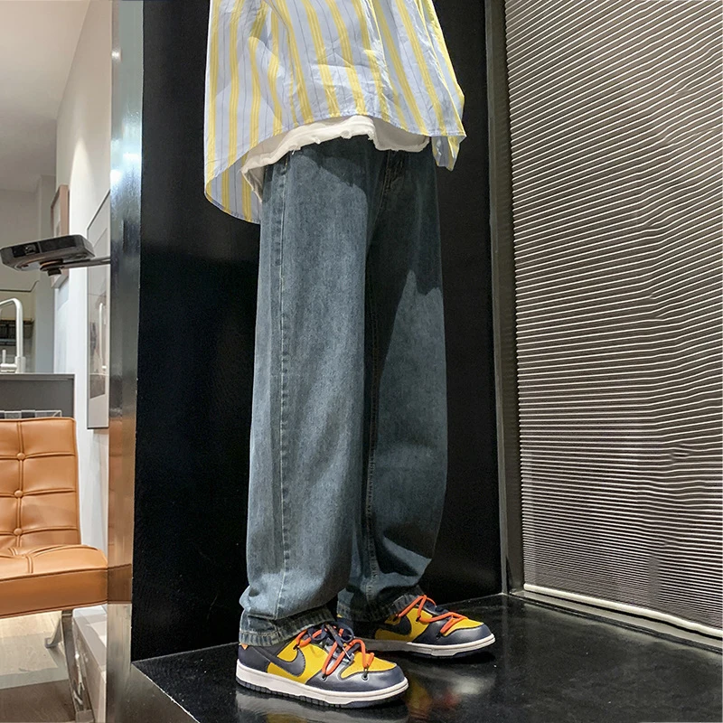 New Men's Loose Distressed Jeans Fashion Hip Hop Street Casual Denim Slim Pants Men's Trousers Trend Street Men's Clothing JEANS