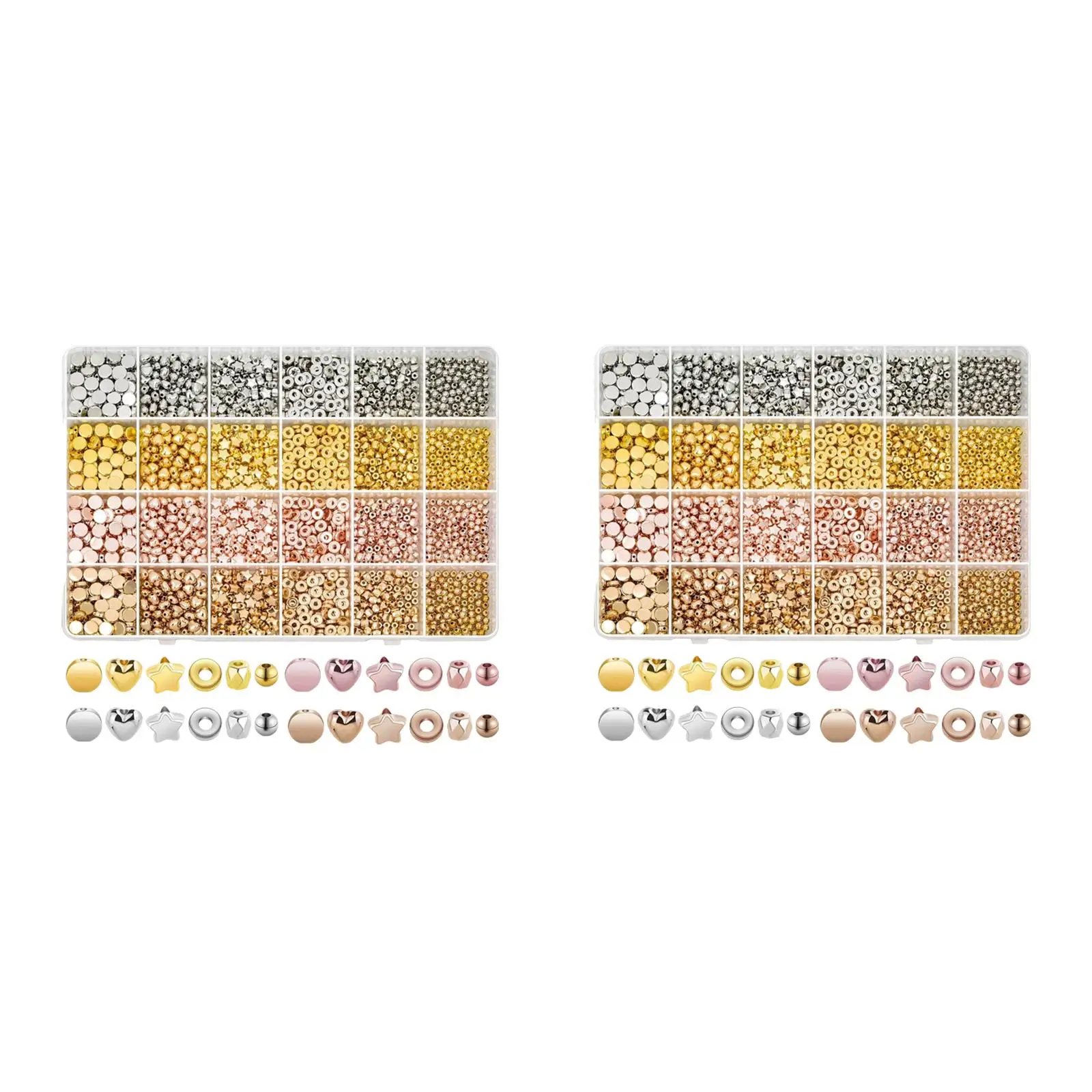 

Over 2000pcs Kids Beads Resin Beads Four Colors Handcrafts Jewelry Making Kit Bracelet Earring Loose Spacer Beads