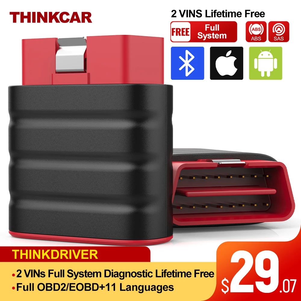 

New Thinkdriver Auto Diagnostic Tool ABS SAS Resets Full System Diagnose Car OBD2 Scanner Read/Clear Code Error Free 2 Car's VIN