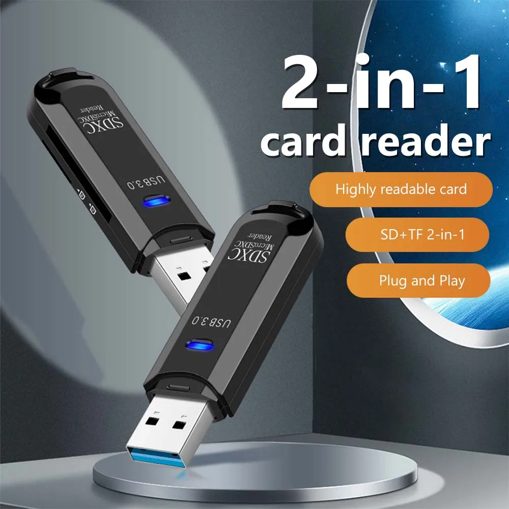 

High Speed 2-in-1 Card Reader USB 3.0 To SD Micro SD TF Memory Card Cardreader Adapter For PC Flash Drive Laptop Accessories