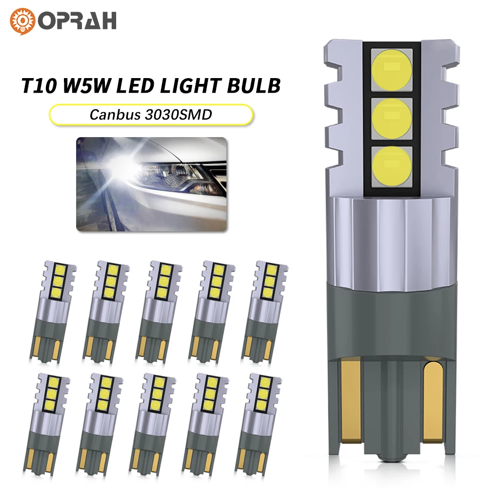 10 шт., лампы T10 светодиодный W5W 194 168 для освещения салона автомобиля, Сверхъяркие лампы 3030SMD Canbus, без ошибок, подсветка номерного знака, 12 В, белые 10 шт., лампы T10 светодиодный W5W 194 168 для освещения салона автомобиля, Сверхъяркие лампы 3030SMD Canbus, без ошибок, подсветка номерного знака, 12 В, белые