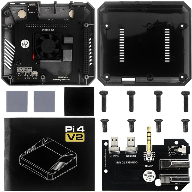 

1Pcs Aluminum for CASE with Safe Power Button Cooling Fan for Raspberry Pi 4B