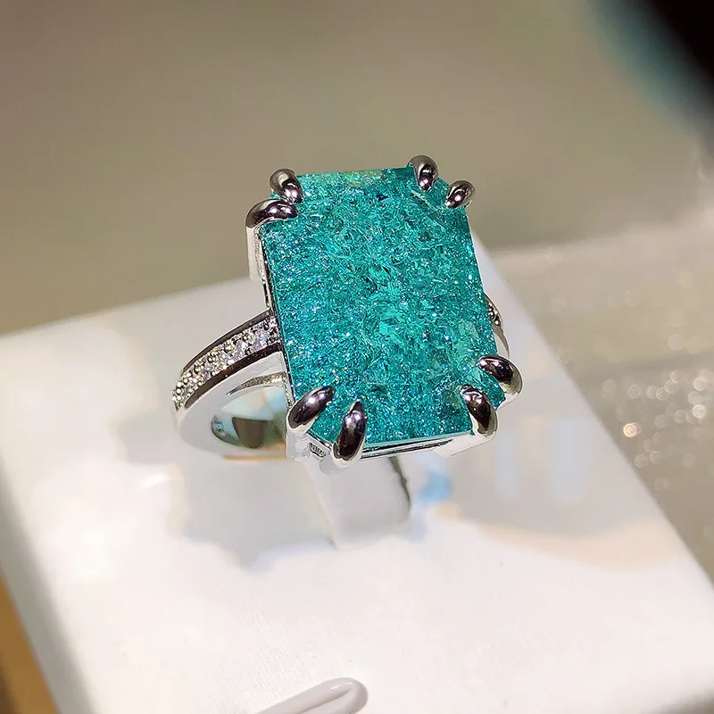 

925 Sterling Silver Jewlery Emerald Gemstone Ring for Women Fine Wedding Bands Anillos De Origin Emerald Gemstone Jewelry Rings