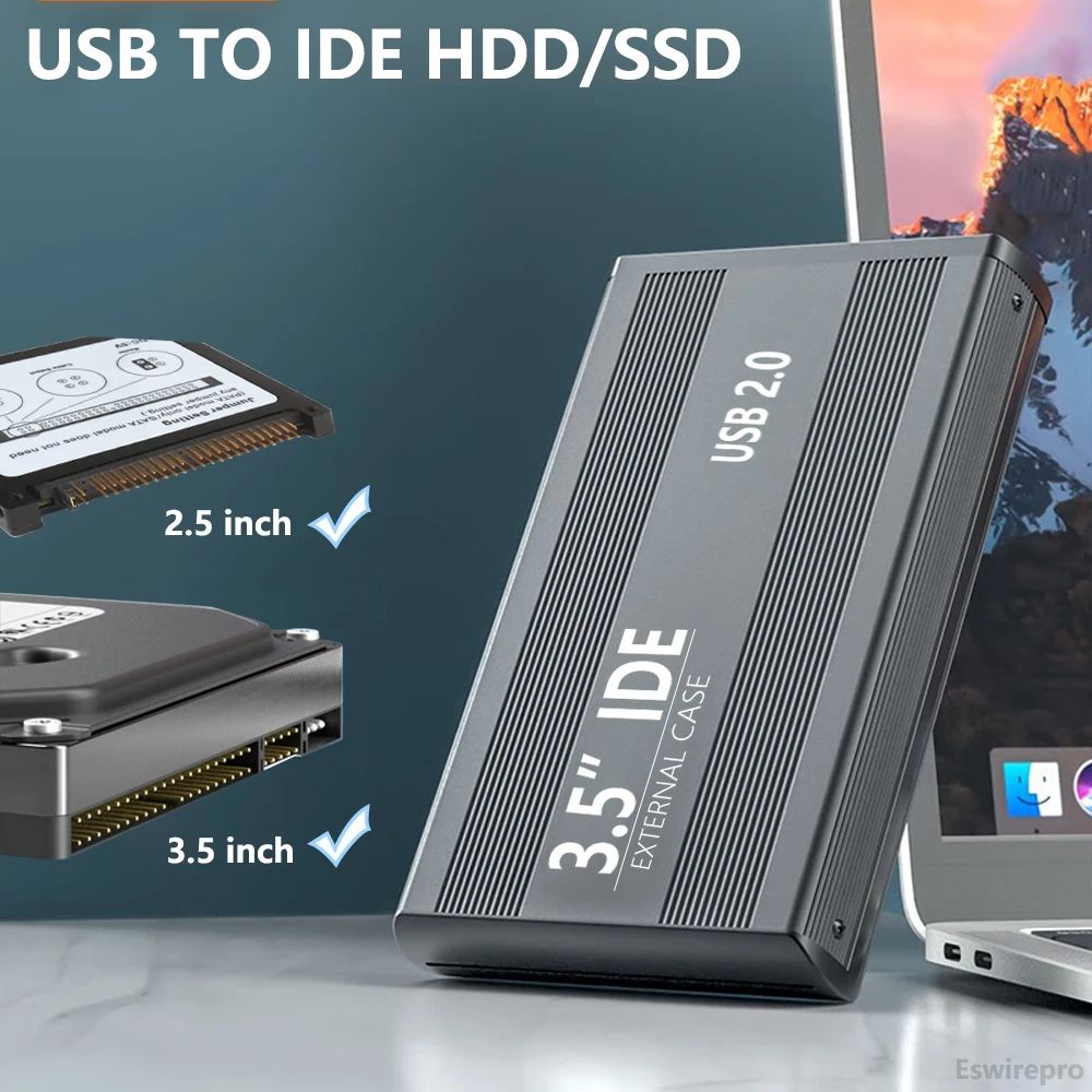Корпус для жесткого диска IDE для 2,5 3,5 дюйма IDE HDD SSD USB для PATA HD внешний жесткий диск с блоком питания