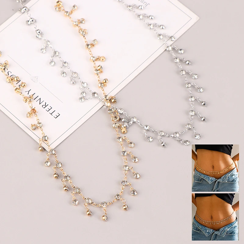 Сексуальная цепочка для тела со стразами и кисточкой на талию живот тонкие