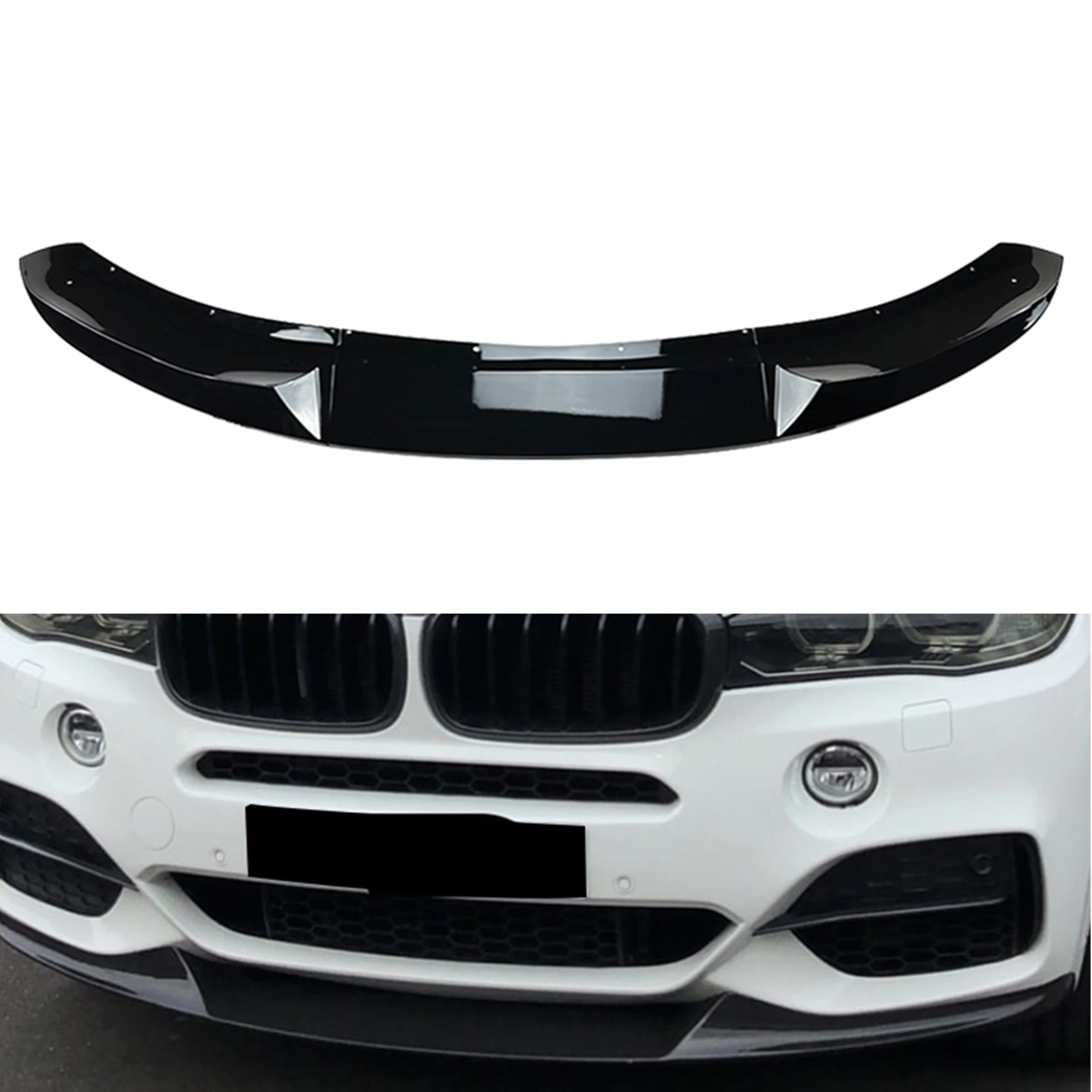 

Front Bumper Spoiler Lip For BMW X5 F15 M Sport 2014 2015 2016 2017 2018 Gloss Black/Carbon Fiber Look Lower Splitter Blade Kit