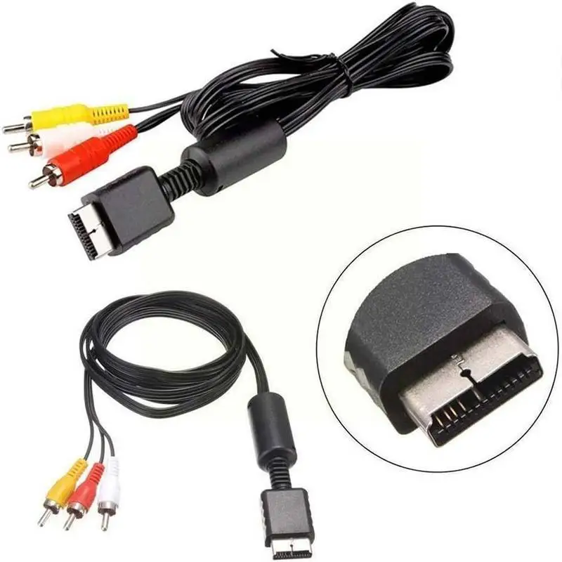 1PC AV Video Video Cable TV Audio Video Stereo Cable A/V For Playstation PS1 PS2 PS3 Audio Video Cord Wire For Sony 1/2/3