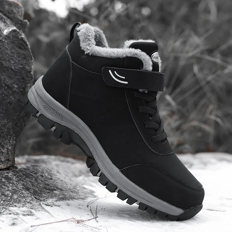 

Fashion Winter Men Ankle Boots Soft Keep Warm Snow Boots Mens Outdoor Non-slip Cotton Boots For Couple High Quality Winter Shoes