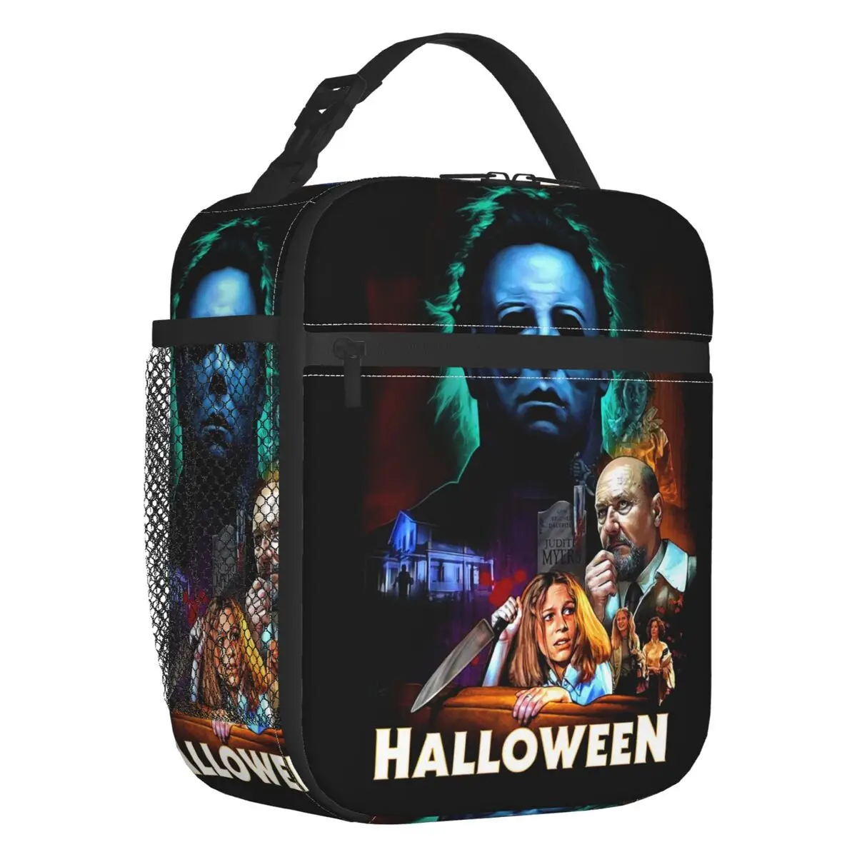 Michael Myers Knives Insulated Lunch Bag for Outdoor Picnic Halloween Movie Poster Leakproof Cooler Thermal Bento Box Women Kids