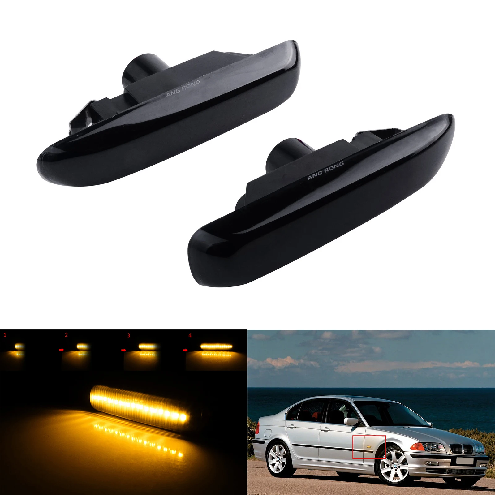 

2pcs Dynamic LED Side Indicator Repeater Light For BMW 3 Series E46 Saloon Coupe