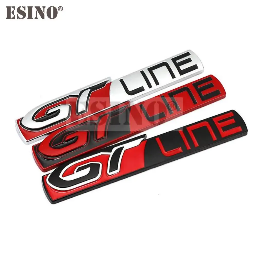Автомобильный Стайлинг GT Line 3D металлическая хромированная эмблема из цинкового