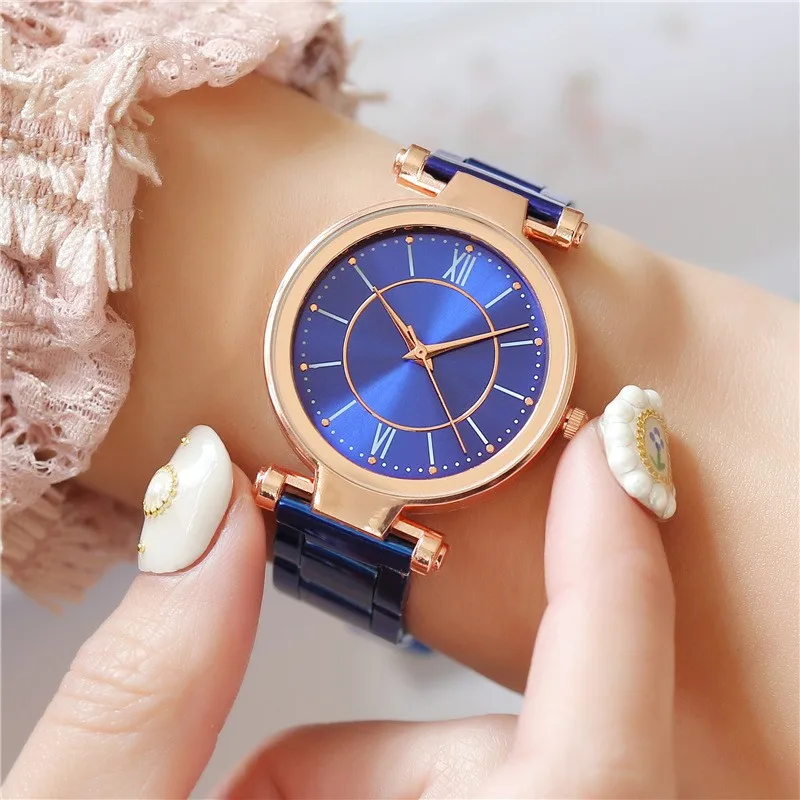 Women's Leisure Fashion Rose Gold Steel Belt Folding Buckle Quartz Watch High End Essential Jewelry For Women Horloges Vrouwen