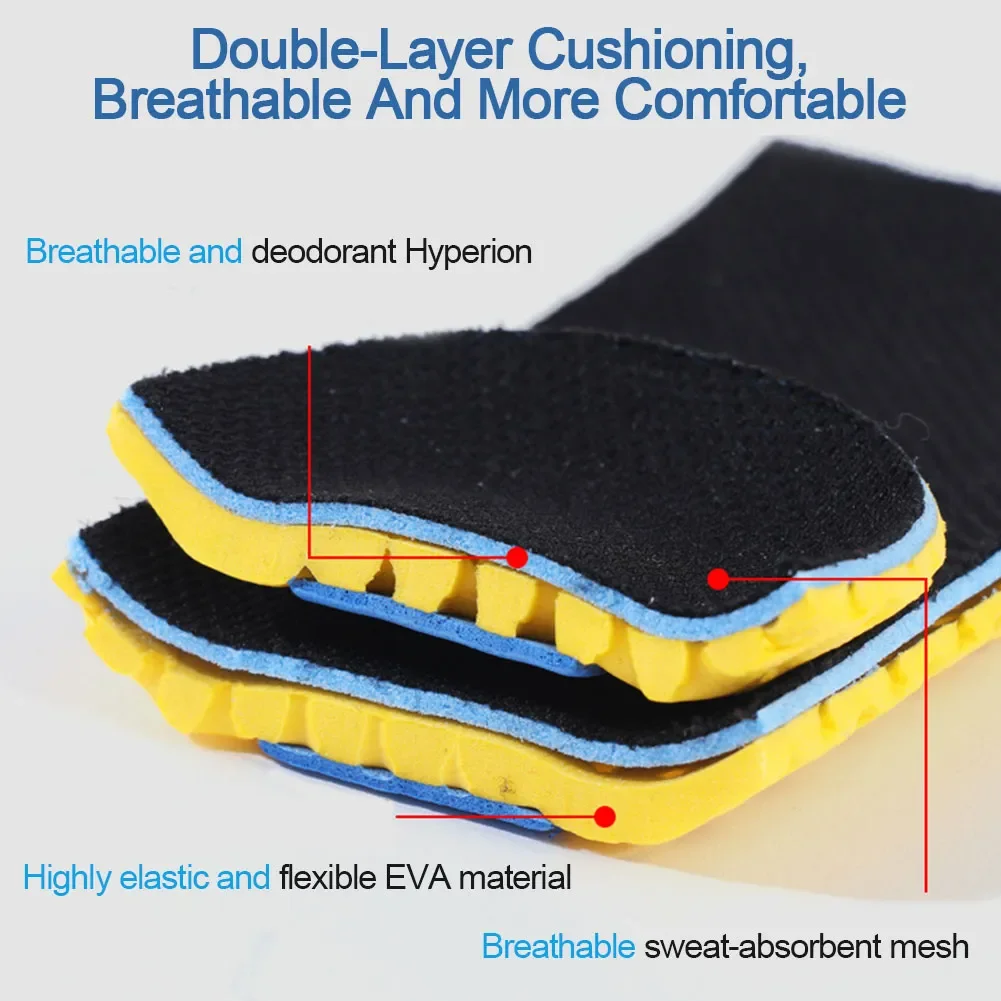 Memory Foam Insoles For Running Shoes Sole Mesh Deodorant Breathable Cushion Running Insoles For Feet Man Women Sport Insole