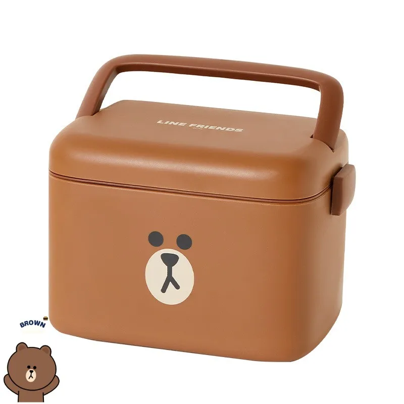 

Line Brown Sally Cartoon Multi Layer Medicine Box Household Emergency Medical Care Storage Medicine Box Anime Cute Suitcase Gift