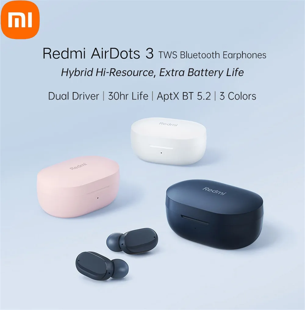 

Xiaomi Redmi AirDots 3 Wireless Earphones Smart Noise Cancelling Hybrid Vocalism Headphones Waterproof Headset Blue Flood Plan