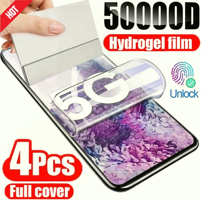 

4Pcs Hydrogel Film for Samsung Galaxy S22 S20 S21 Ultra S10 S9 S8 Plus FE Screen Protectors for Samsung Note 20 10 9 8 Plus S23