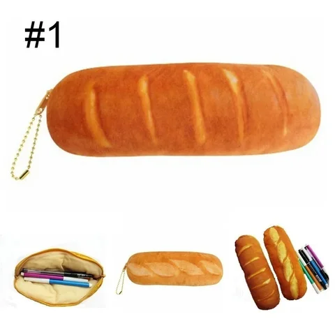 Kawaii ручка в форме хлеба чехол большой емкости, Забавный индивидуальный пенал, сумка, детский подарок, Снова в школу, канцелярские принадлежности