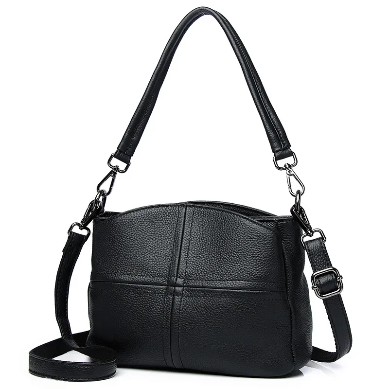 

Cross Shell Mom's Bags Soft Genuine Handbag Shoulder New Cowhide Messenger Spliced Skin Single Leather Bag Body