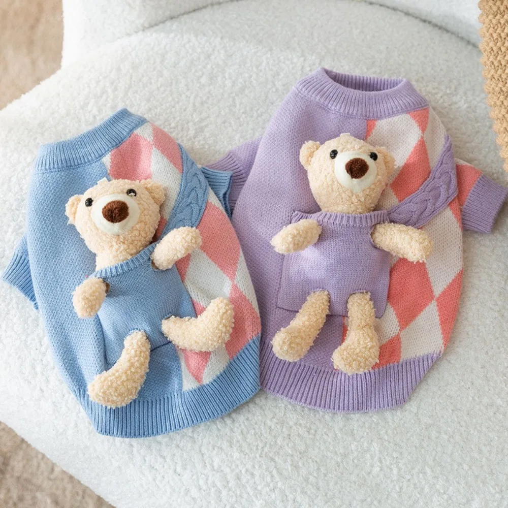 

Pet Clothes Autumn Winter Cute Cartoon Sweater Small Dog Fashion Desinger Knitwear Cat Warm Pullover Chihuahua Yorkie Dachshund