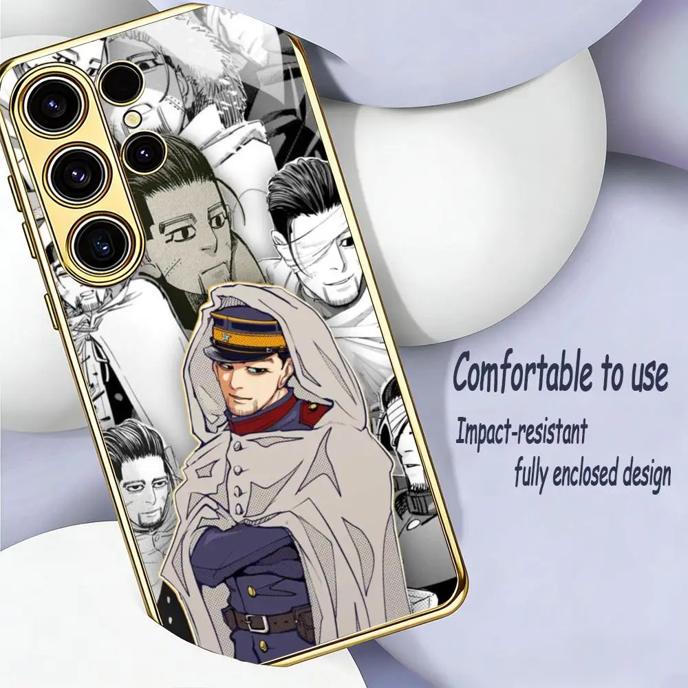 Фото Чехол для телефона с изображением аниме GOLDEN KAMUY для Samsung S26 S25 S24 S23 S22 S21 Plus Ultra FE Edge, гальванизированное стекло №2