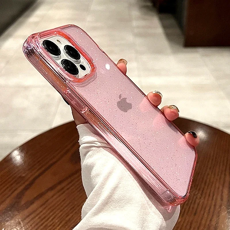 Новый роскошный блестящий прозрачный чехол для iPhone 15 14 13 12 11 Pro Max Plus Mini