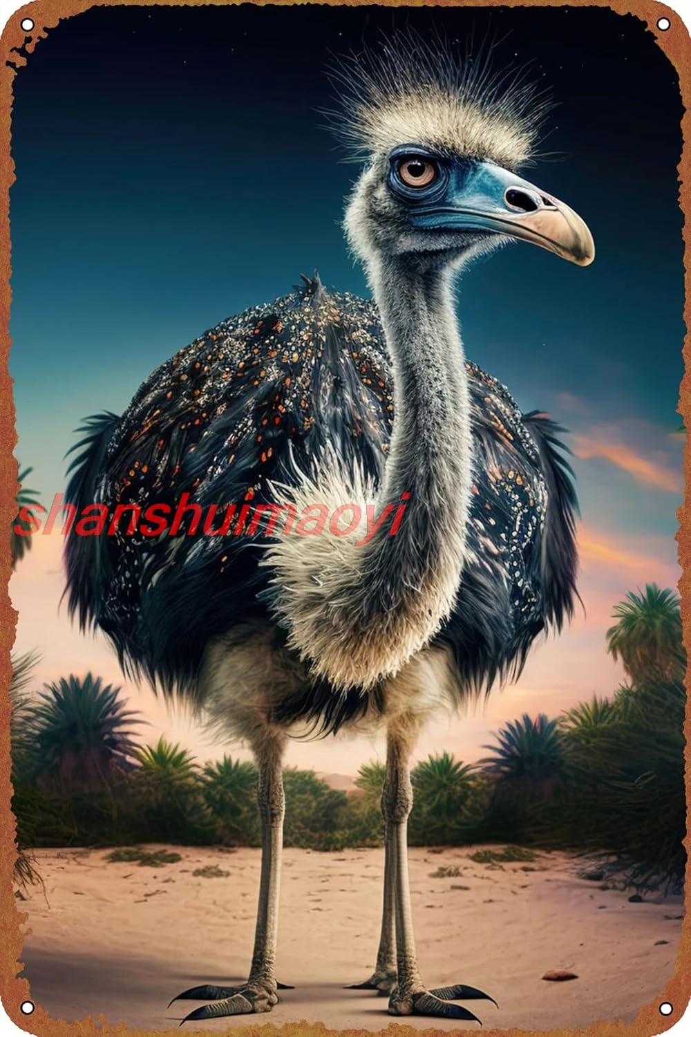 Металлическая вывеска OSTRICH ANIMAL Anime 8x12 дюймов KYH