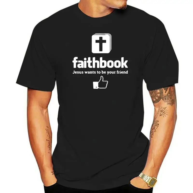 

Jesus Wants To Be Your Friend Faithbook T Shirt Christian Streetwear Short Sleeve O-Neck Harajuku Oversized T-shirt Men Clothing