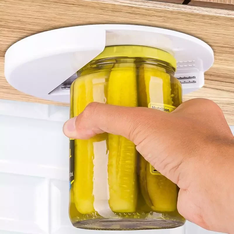 

NEW2022 Under Cabinet Glass Jar Opener Portable Kitchen Multi-function Cap Opener Opens Any Size Type of Lid for Arthritis Weak