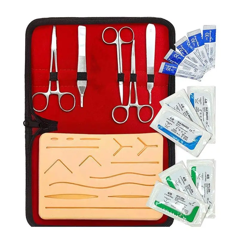 

Surgical Suture Training Kit Skin Operate Suture Practice Set Suture Needle Scissor Training Surgeon Of Skin Model Pad Sili Z3z0