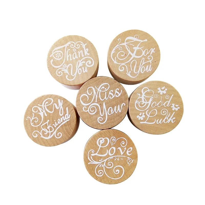 

1 Pcs/lot 3cm Vintage Wishes Greetings Rubber Stamps For Scrapbooking Standard Stamp DIY Stationery